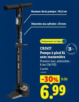 Lidl CRIVIT Pompe à pied XL avec manomètre offre