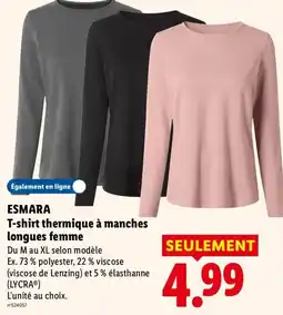 Lidl ESMARA T-shirt thermique à manches longues femme offre
