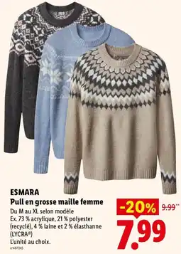 Lidl ESMARA Pull en grosse maille femme offre
