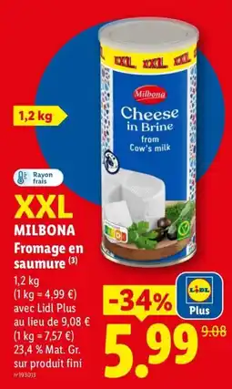 Lidl MILBONA Cheese in Brine offre