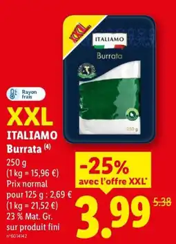 Lidl ITALIAMO Burrata offre