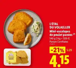 Lidl L'ÉTAL DU VOLAILLER Mini-escalopes de poulet panées offre