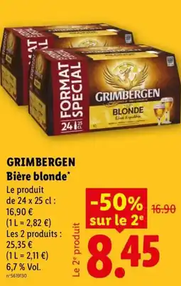 Lidl GRIMBERGEN Bière blonde offre