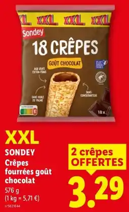 Lidl SONDEY Crêpes fourrées goût chocolat offre