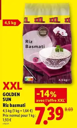 Lidl GOLDEN SUN Riz basmati offre