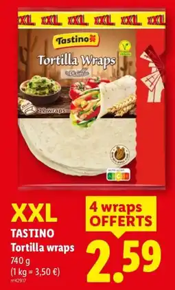 Lidl Tastino Tortilla wraps offre