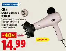 Lidl CIEN Sèche-cheveux ionique offre