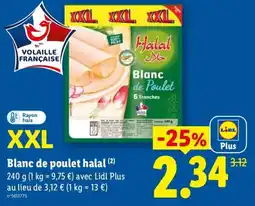 Lidl Khalal Blanc de Poulet offre