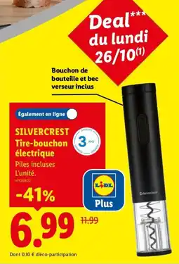 Lidl SILVERCREST Tire-bouchon électrique offre