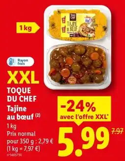Lidl TOQUE DU CHEF Tajine au bœuf offre