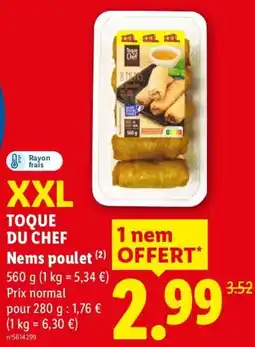 Lidl TOQUE DU CHEF Nems poulet offre