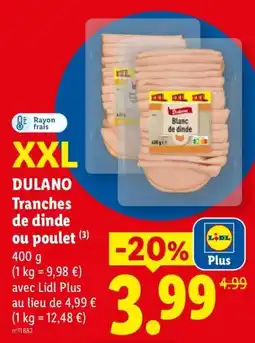 Lidl DULANO Tranches de dinde offre