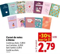 Lidl Carnet de notes à thème offre
