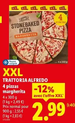 Lidl TRATTORIA ALFREDO STONEBAKED PIZZA MARGHERITA offre