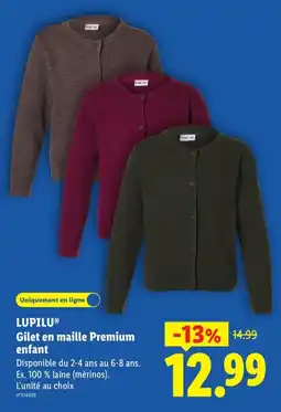 Lidl LUPILU Gilet en maille Premium enfant offre