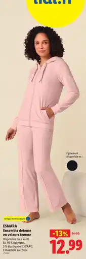 Lidl ESMARASemble détente en velours femme offre