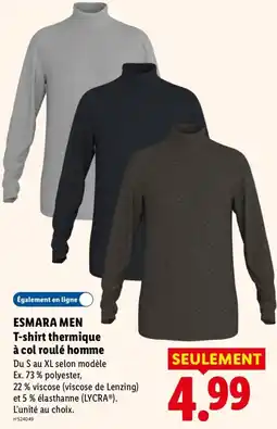 Lidl ESMARA MEN T-shirt thermique à col roulé homme offre