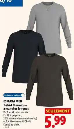 Lidl ESMARA MEN T-shirt thermique à manches longues offre