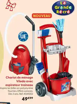 La Grande Récré Vileda chariot de ménage avec aspirateur traineau offre