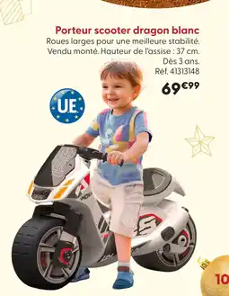 La Grande Récré Porteur scooter dragon blanc offre