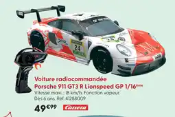 La Grande Récré Carrera voiture radiocommandée porsche 911 gt3 r lionspeed gp 1/16ème offre