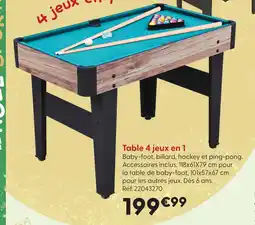 La Grande Récré Table 4 jeux en 1 offre