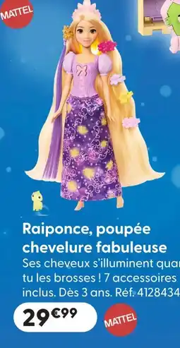 La Grande Récré Mattel raiponce, poupée chevelure fabuleuse offre