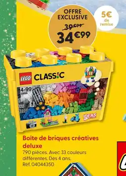 La Grande Récré Lego classic boîte de briques créatives deluxe offre