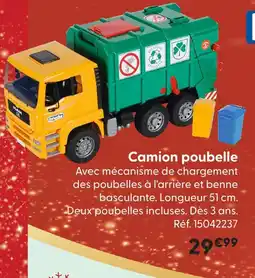 La Grande Récré Bruder camion poubelle offre