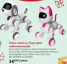 La Grande Récré Chien robot ou chat robot radiocommandé offre