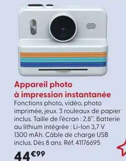 La Grande Récré Appareil photo à impression instantanée offre