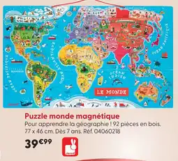La Grande Récré Puzzle monde magnétique offre