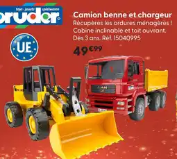 La Grande Récré Bruder camion benne et chargeur offre