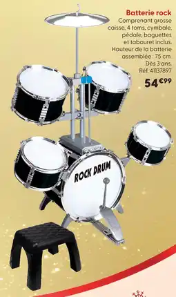 La Grande Récré Batterie rock offre