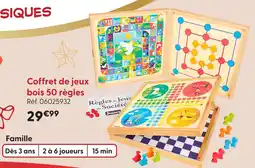 La Grande Récré Coffret de jeux bois 50 règles offre