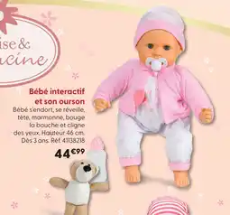 La Grande Récré Bébé interactif et son ourson offre