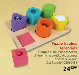La Grande Récré Puzzle 6 cubes sensoriels offre