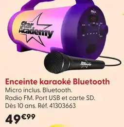 La Grande Récré Enceinte karaoké bluetooth offre