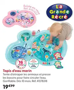 La Grande Récré Ludi tapis d'eau marin offre