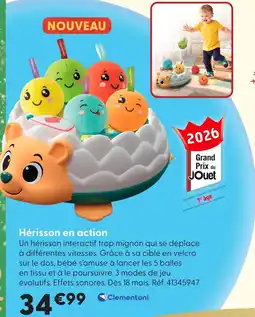La Grande Récré Clemontoni hérisson en action offre
