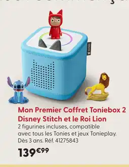 La Grande Récré Mon premier coffret toniebox 2 disney stitch et le roi lion offre