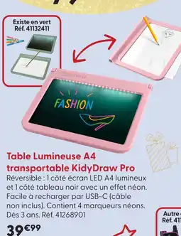 La Grande Récré Kidywolf table lumineuse a4 transportable kidydraw pro offre