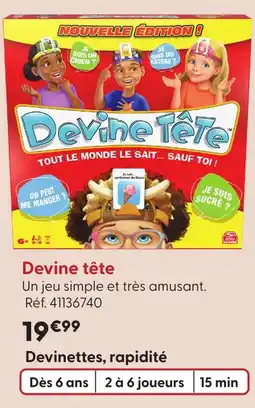 La Grande Récré Devine tête offre