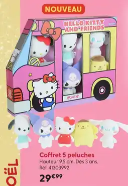 La Grande Récré Jemini coffret 5 peluches hello kitty and friends offre