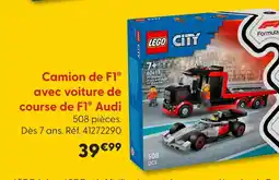 La Grande Récré Lego city camion de f1 avec voiture de course de f1 audi offre