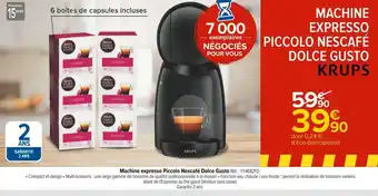 Carrefour Krups machine expresso piccolo nescafé dolce gusto offre