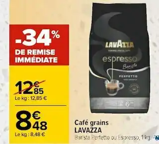 Carrefour Lavazza café grains offre