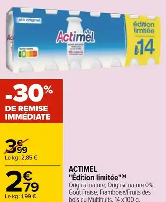 Carrefour Actimel actimel "édition limitée" offre