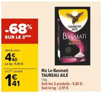 Carrefour Taureau ailé riz le basmati offre