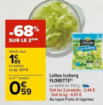 Carrefour Florette laitue iceberg offre